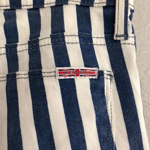 Hudson Jeans Skinny Jean in Blue & White Vertical Stripe Pattern Size 27 - Picture 8 of 12